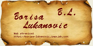 Boriša Lukanović vizit kartica